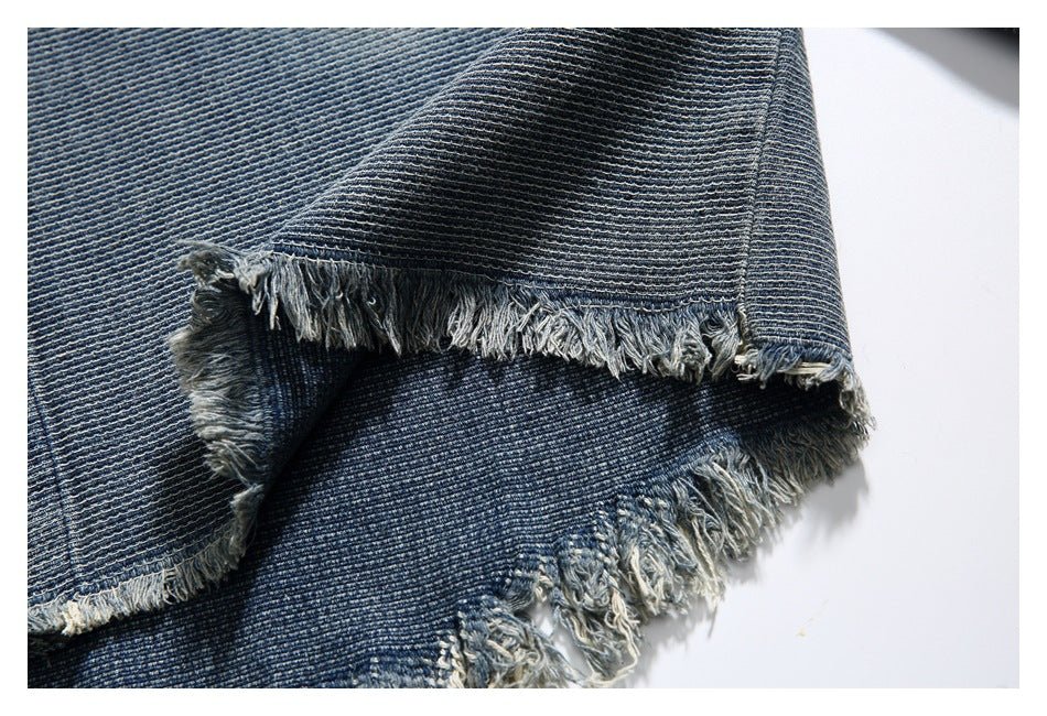 Distressed Denim Chambray Shirt on Sale - Men&