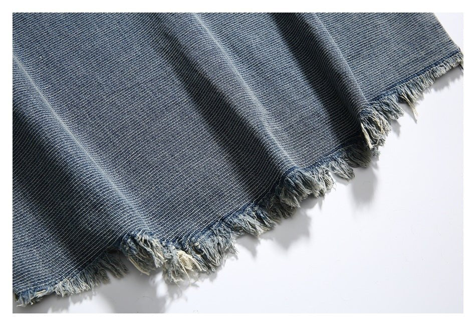 Distressed Denim Chambray Shirt on Sale - Men's and Women's Long Sleeve Vintage Style - Seakoff