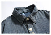 Distressed Denim Chambray Shirt on Sale - Men&