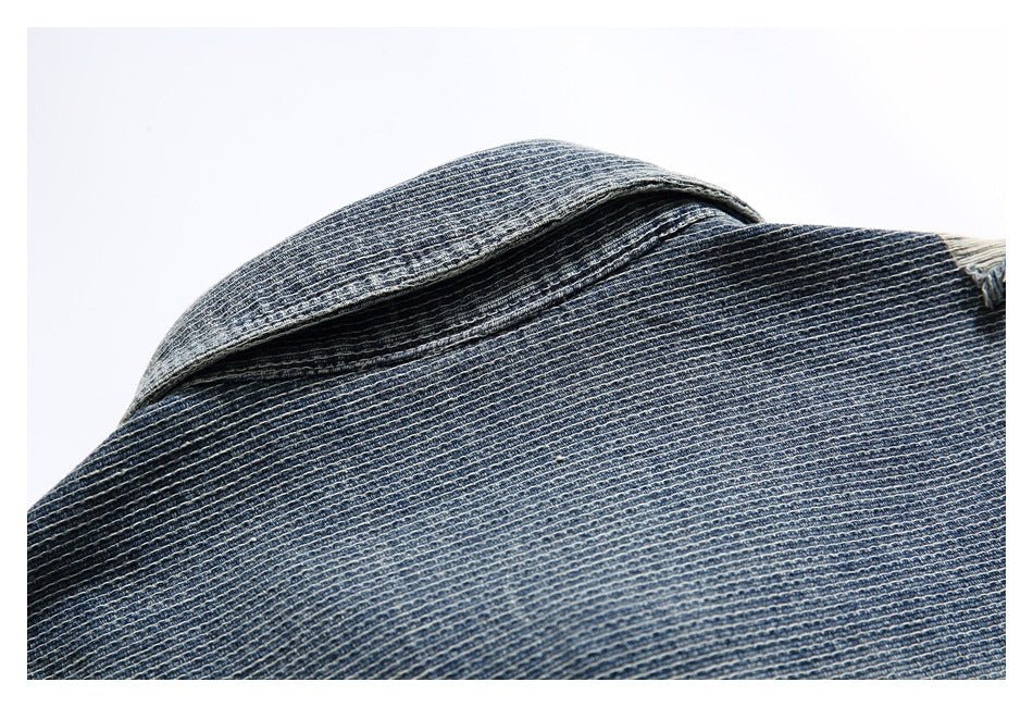 Distressed Denim Chambray Shirt on Sale - Men&