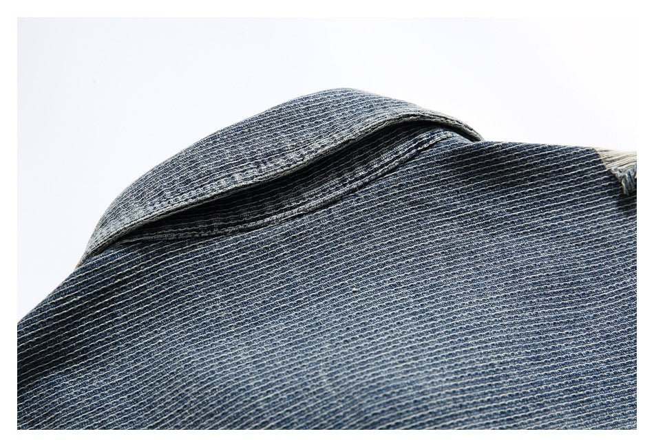 Distressed Denim Chambray Shirt on Sale - Men's and Women's Long Sleeve Vintage Style - Seakoff