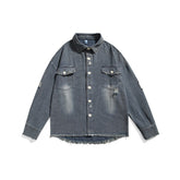 Distressed Denim Chambray Shirt on Sale - Men&