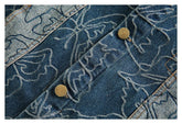 Distressed Floral Denim Chambray Jacket on Sale - Men&