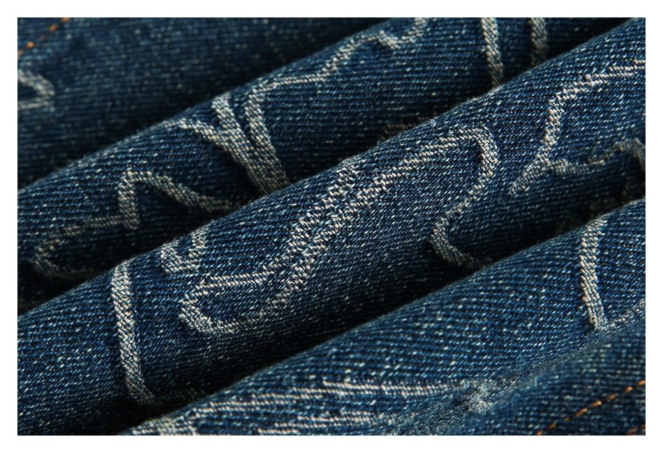 Distressed Floral Denim Chambray Jacket on Sale - Men's and Women's Long Sleeve Vintage Style - Seakoff