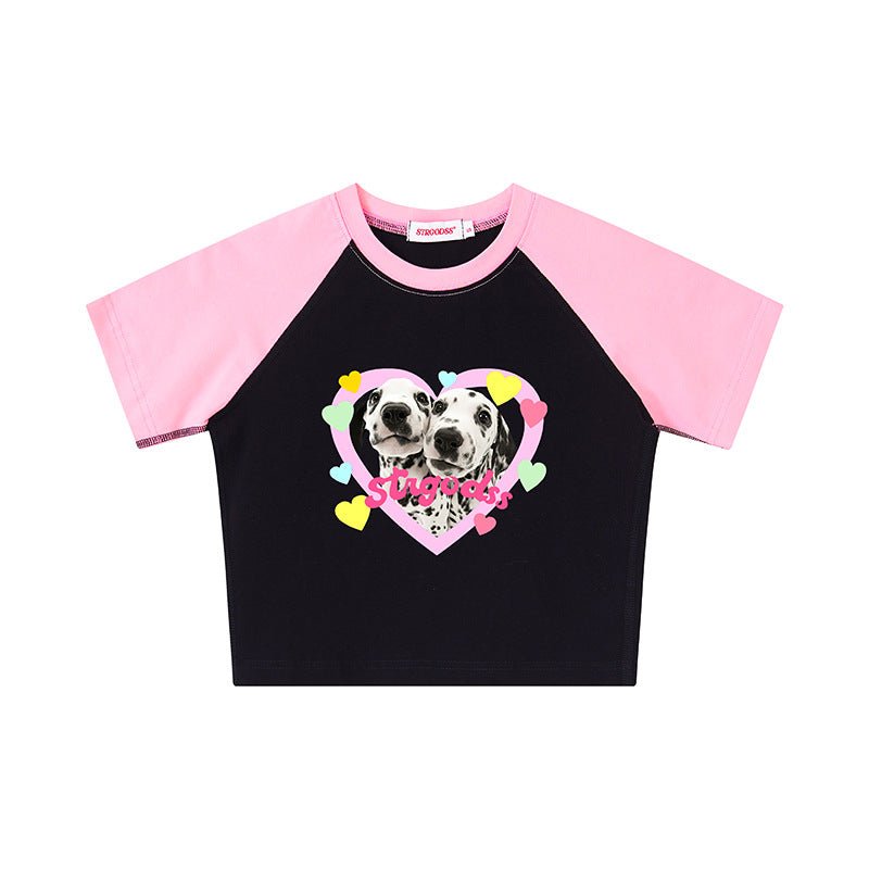 Dog Graphic Crop Tee - Seakoff