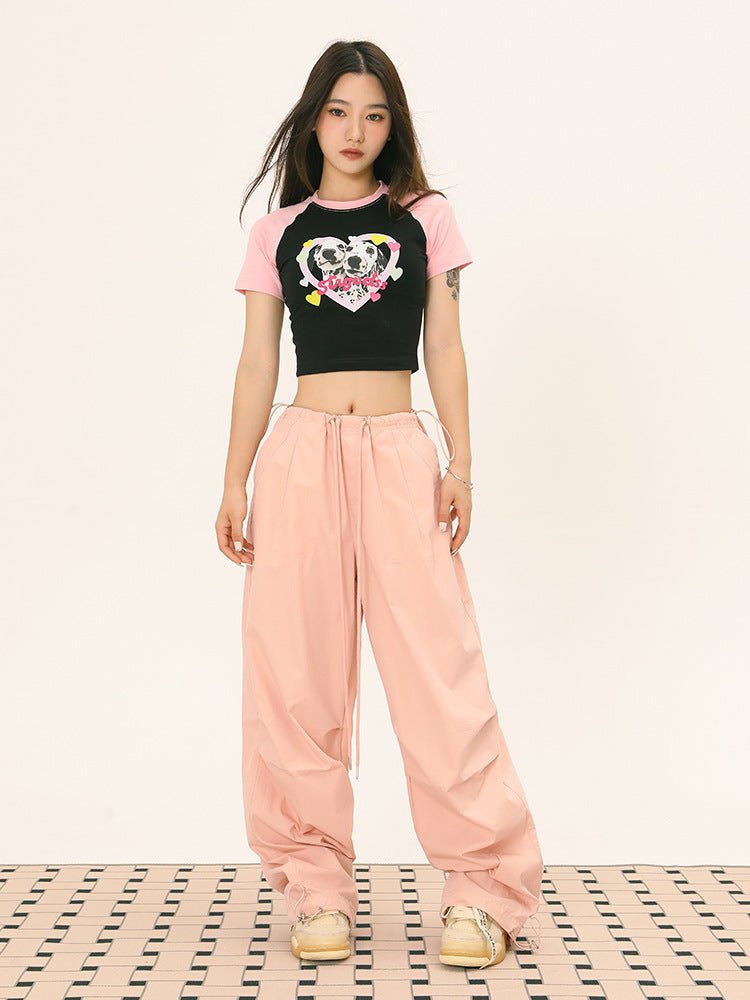 Dog Graphic Crop Tee - Seakoff