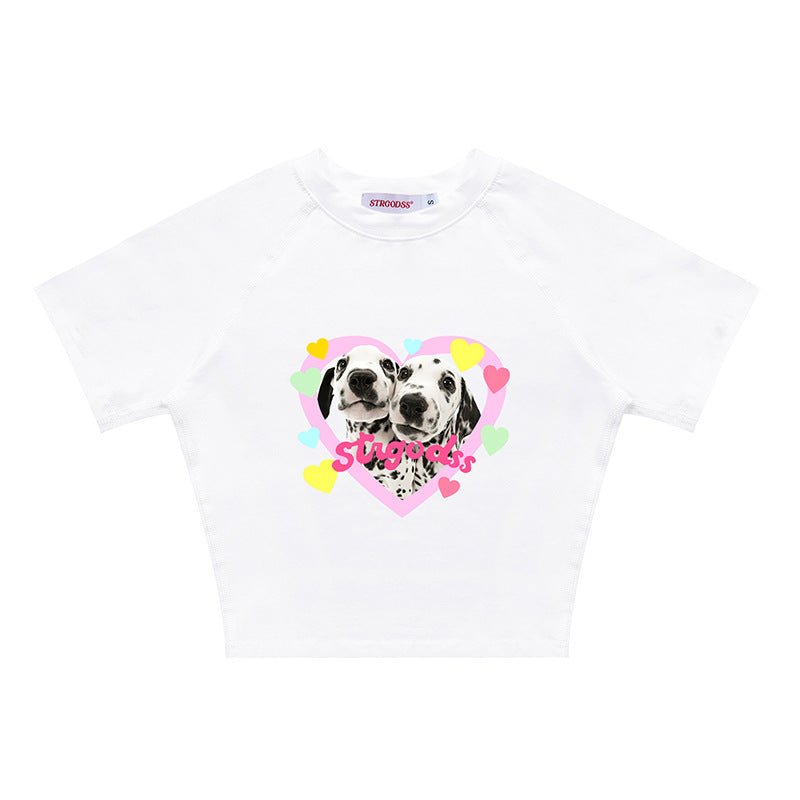 Dog Graphic Crop Tee - Seakoff