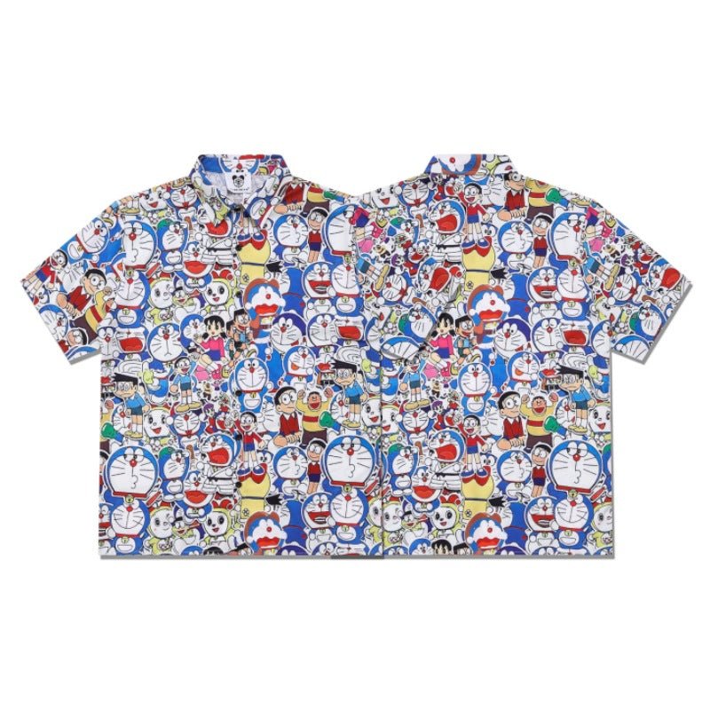 Doraemon anime button up shirt - Seakoff