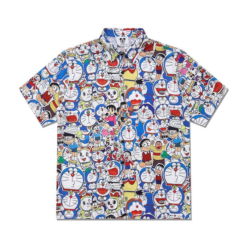 Doraemon anime button up shirt - Seakoff