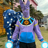 Dragon Ball Z Beerus Cosplay Hoodie – Anime - Inspired Purple Zip - Up Sweatshirt - Seakoff