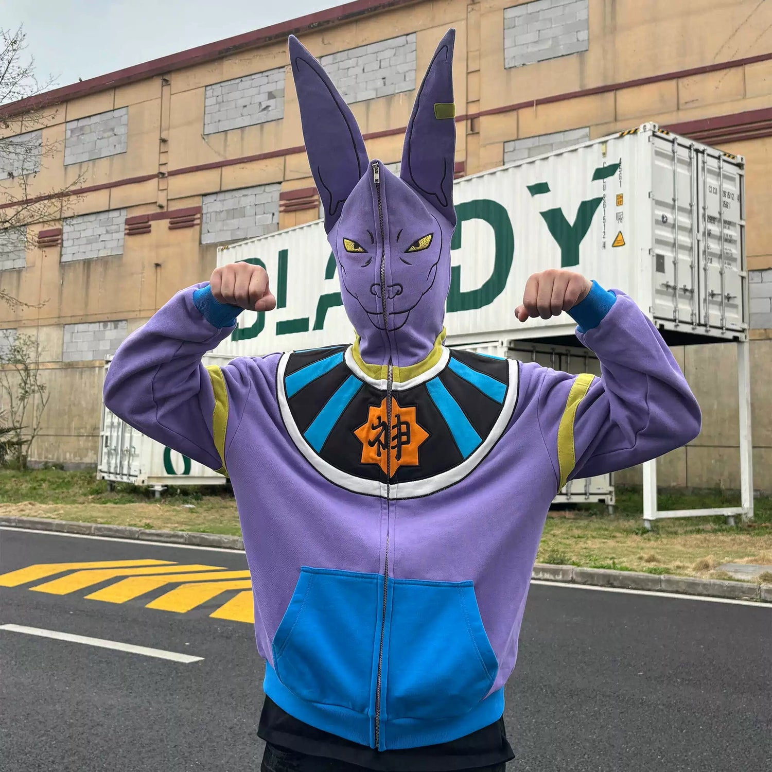 Dragon Ball Z Beerus Cosplay Hoodie – Anime - Inspired Purple Zip - Up Sweatshirt - Seakoff