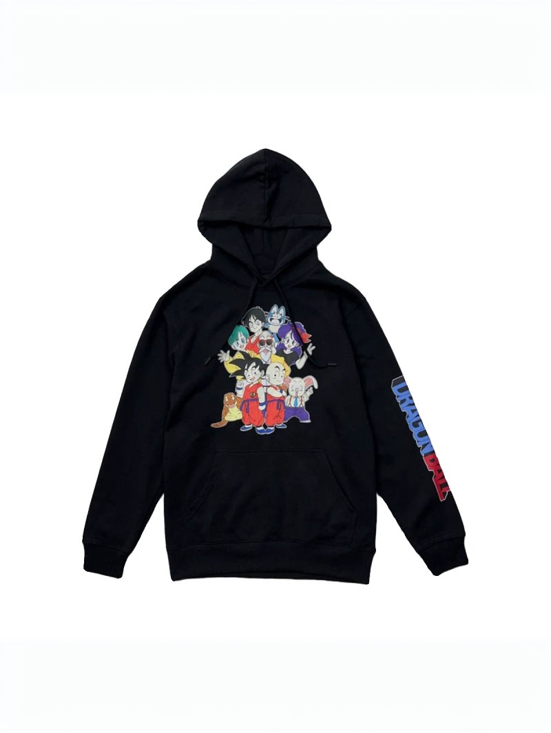 Dragon Ball Z Family Hoodie – Anime - Inspired Black Pullover Sweatshirt - Seakoff