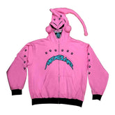 Dragon Ball Z Majin Buu Cosplay Hoodie – Anime - Inspired Pink Zip - Up Sweatshirt - Seakoff