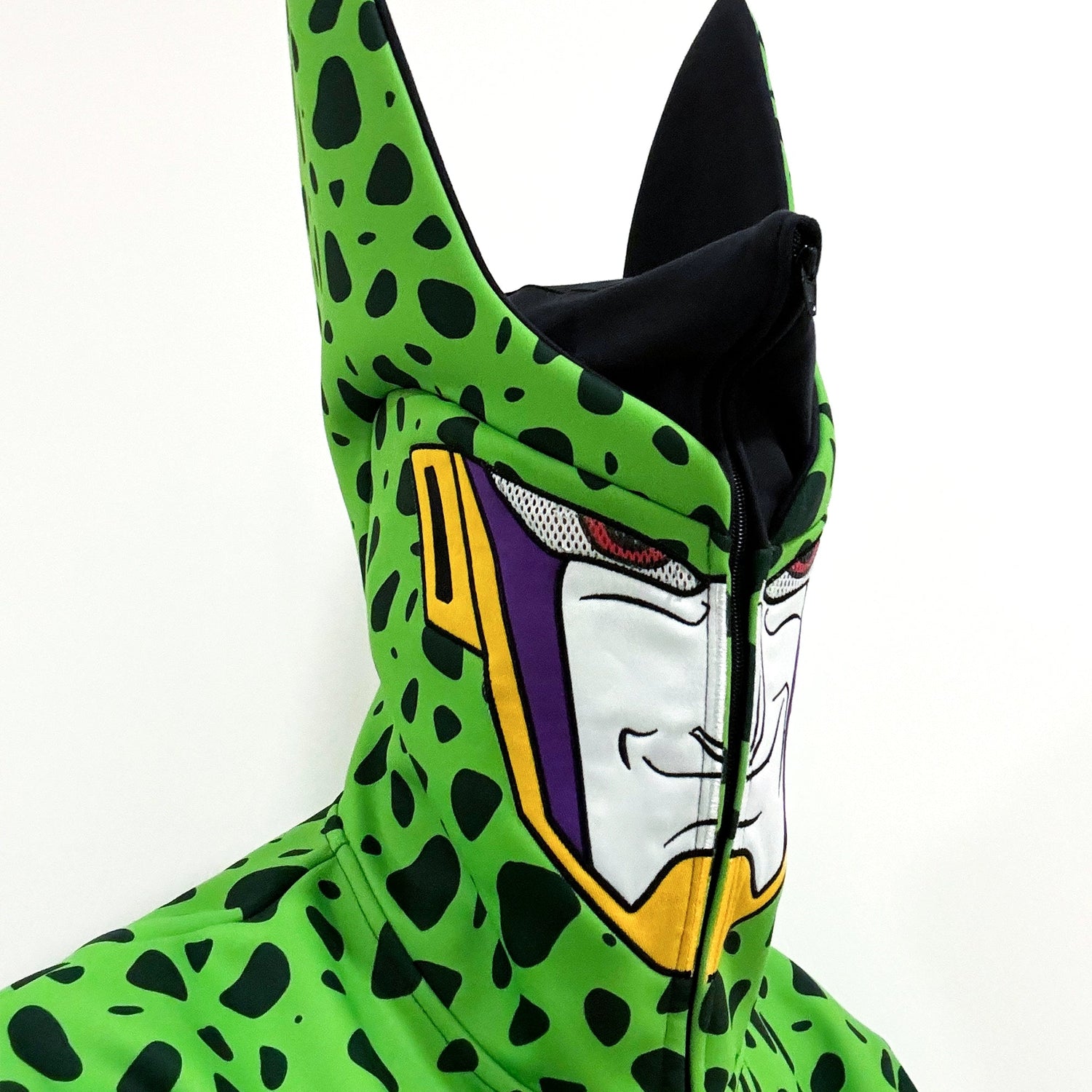 Dragon Ball Z Perfect Cell Cosplay Hoodie – Anime - Inspired Green Zip - Up Sweatshirt - Seakoff