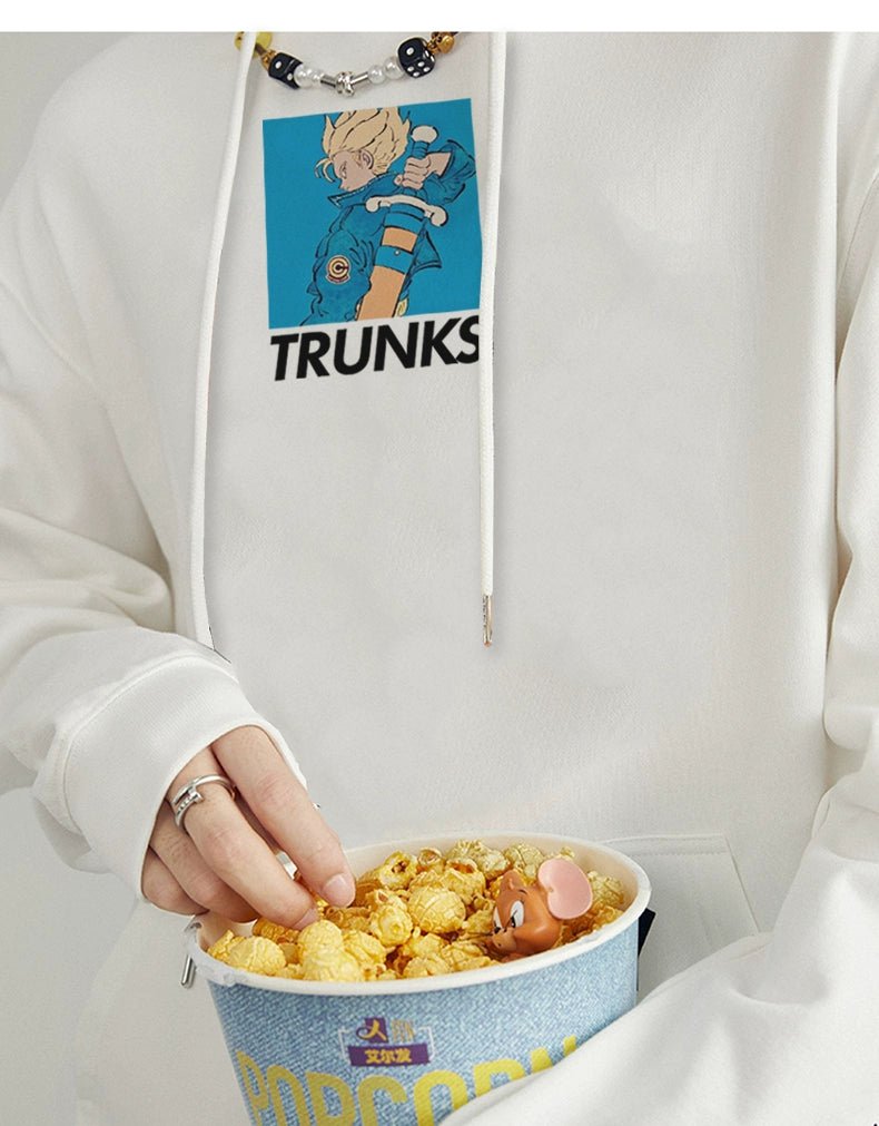 Dragon Ball Z Trunks Hoodie – Anime - Inspired White Pullover Sweatshirt - Seakoff