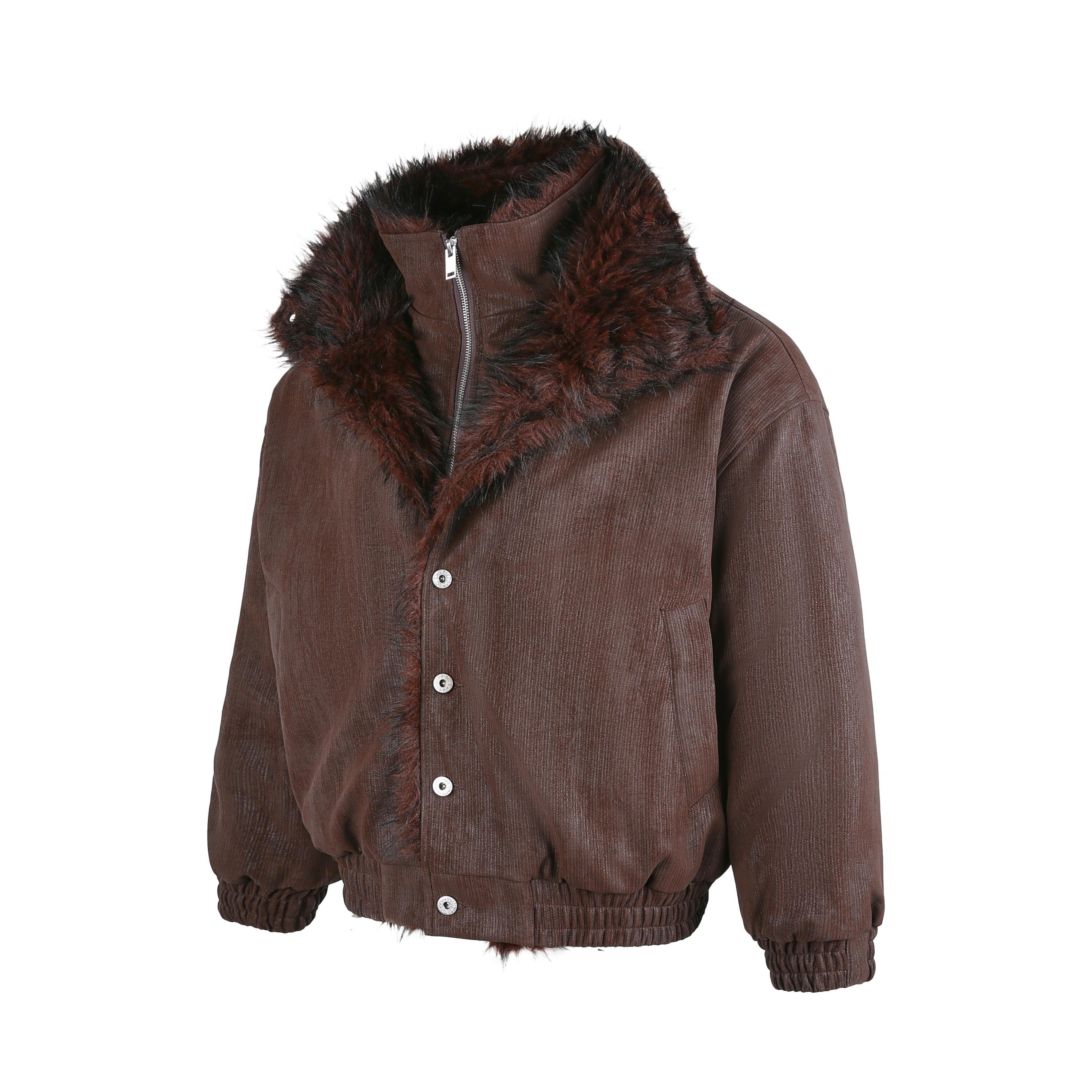 Faux Fur-Lined Corduroy Bomber Jacket | Omirad by SEAKOFF