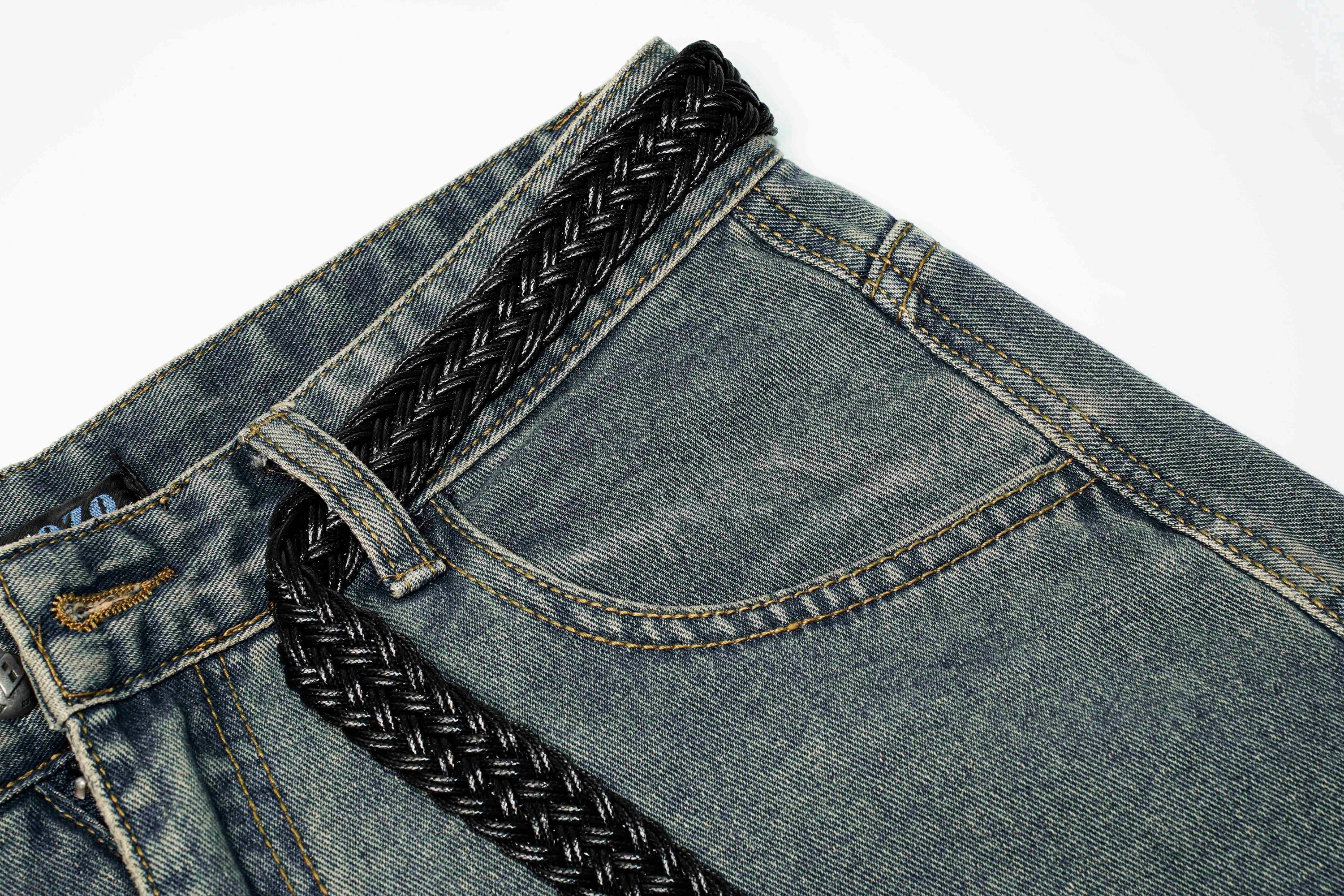 Omirad Layered Cargo Arc Jeans | Wide Leg Streetwear Denim