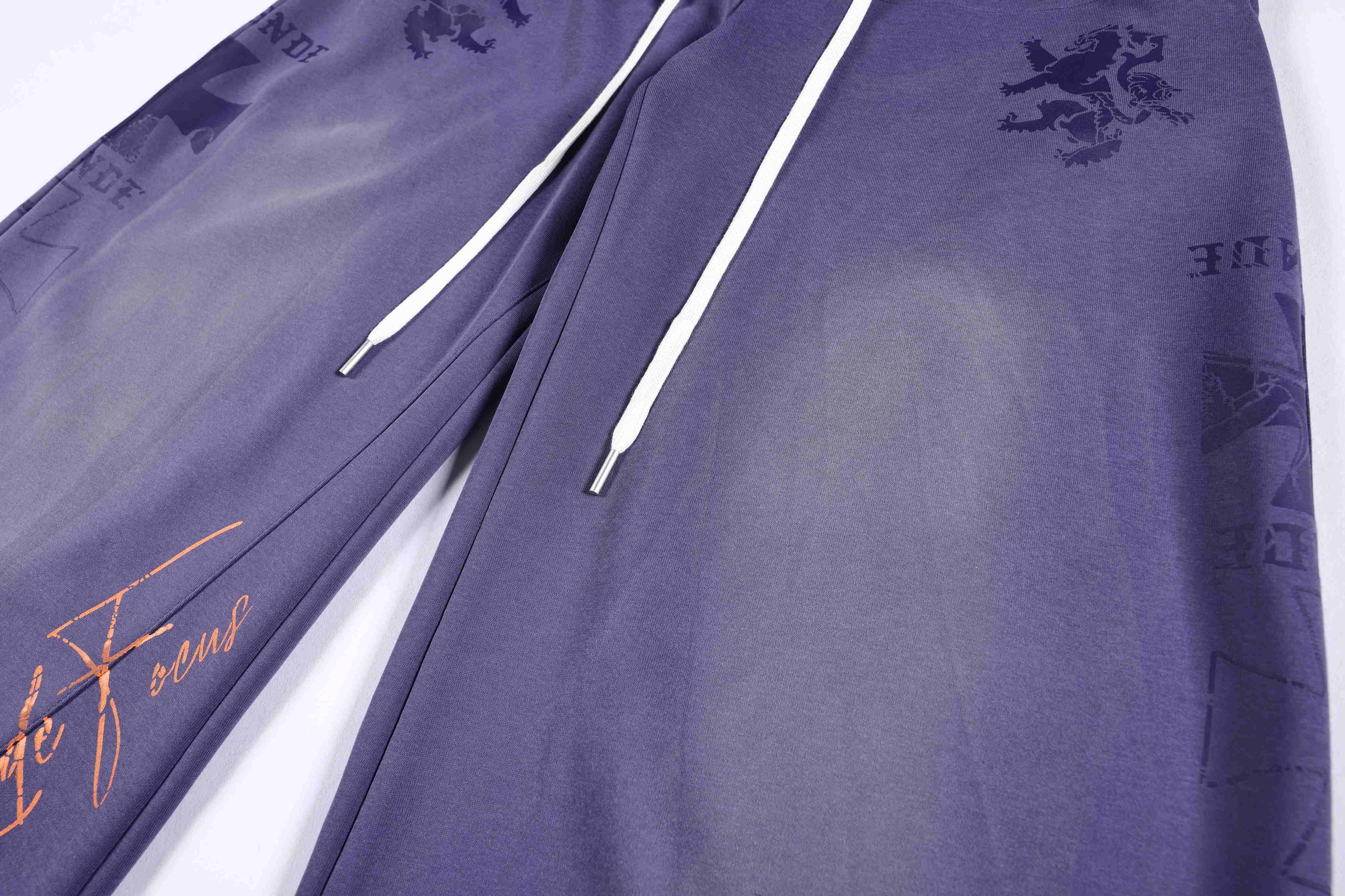 Omirad Gothic Script Wide-Leg Sweatpants | Streetwear