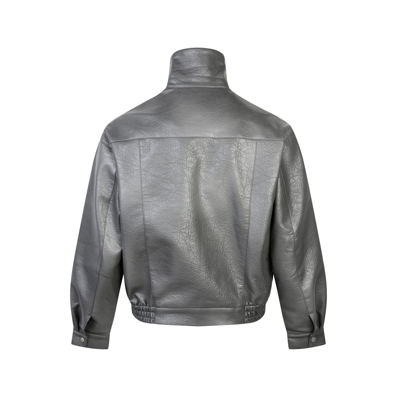 Men's Utility PU Leather Bomber Jacket | Oversized Fit