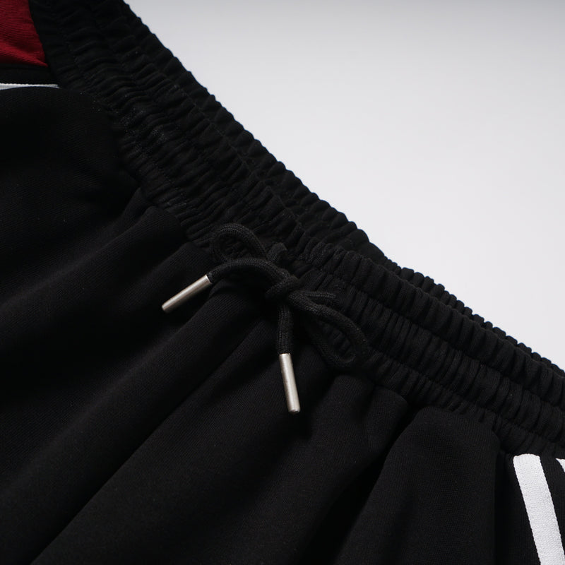 Wide-Leg Track Pants with Lace Star Appliqué & Side Stripes