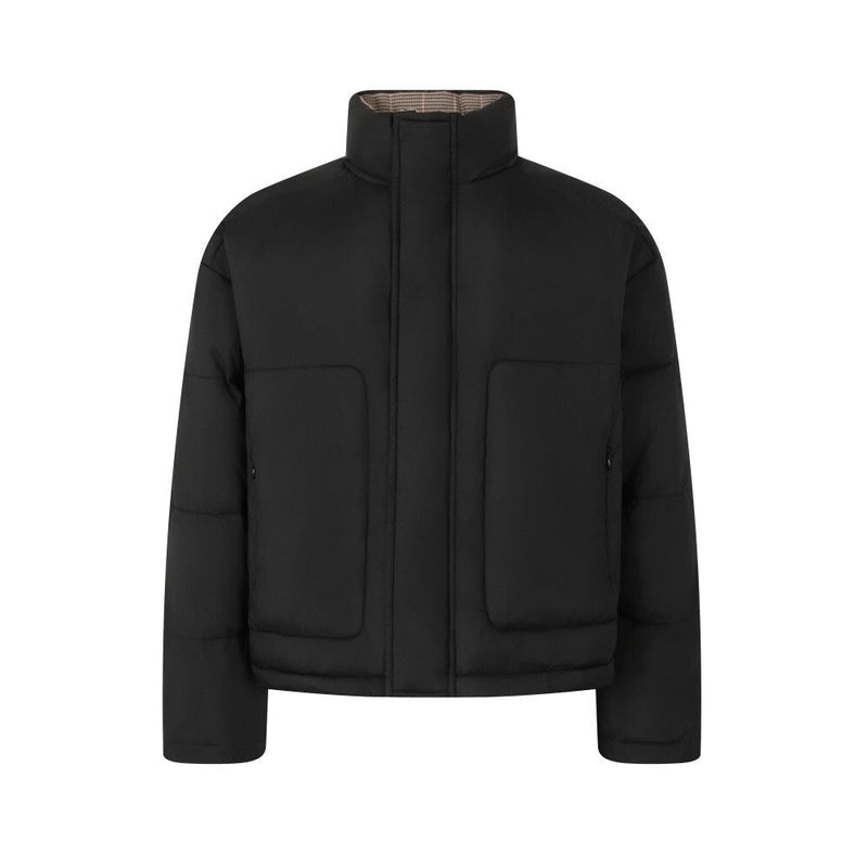 Reversible Check Puffer Jacket | Plaid & Black | SEAKOFF