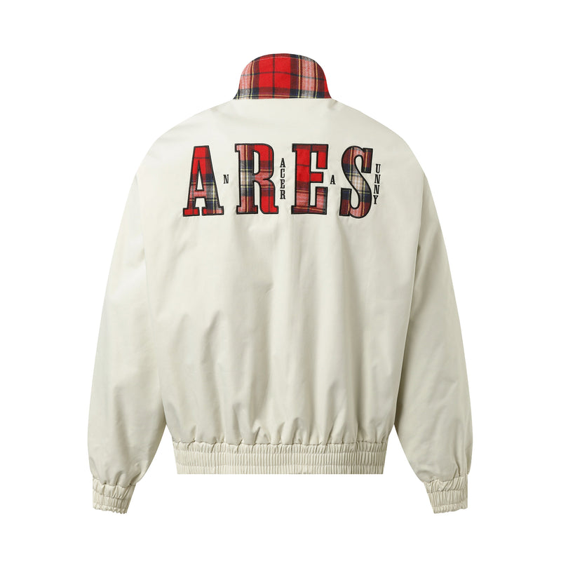 Ares Plaid Panel Bomber Jacket | Streetwear Contrast Design