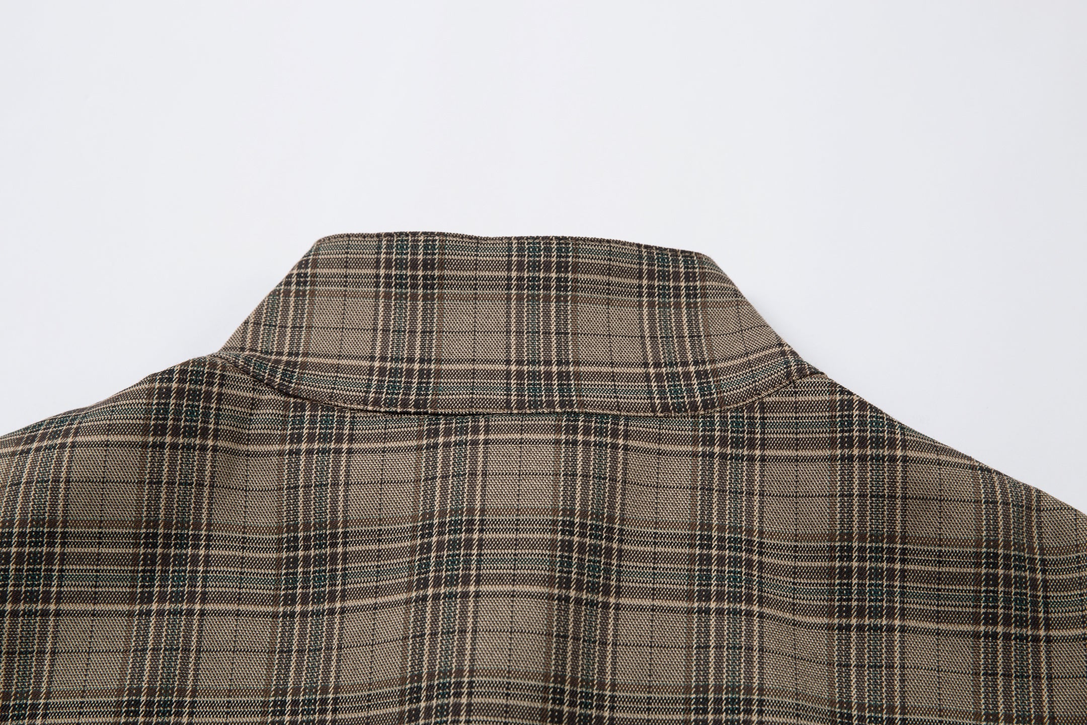 Vintage Plaid Stand-Collar Zip Jacket | Retro Check Pattern