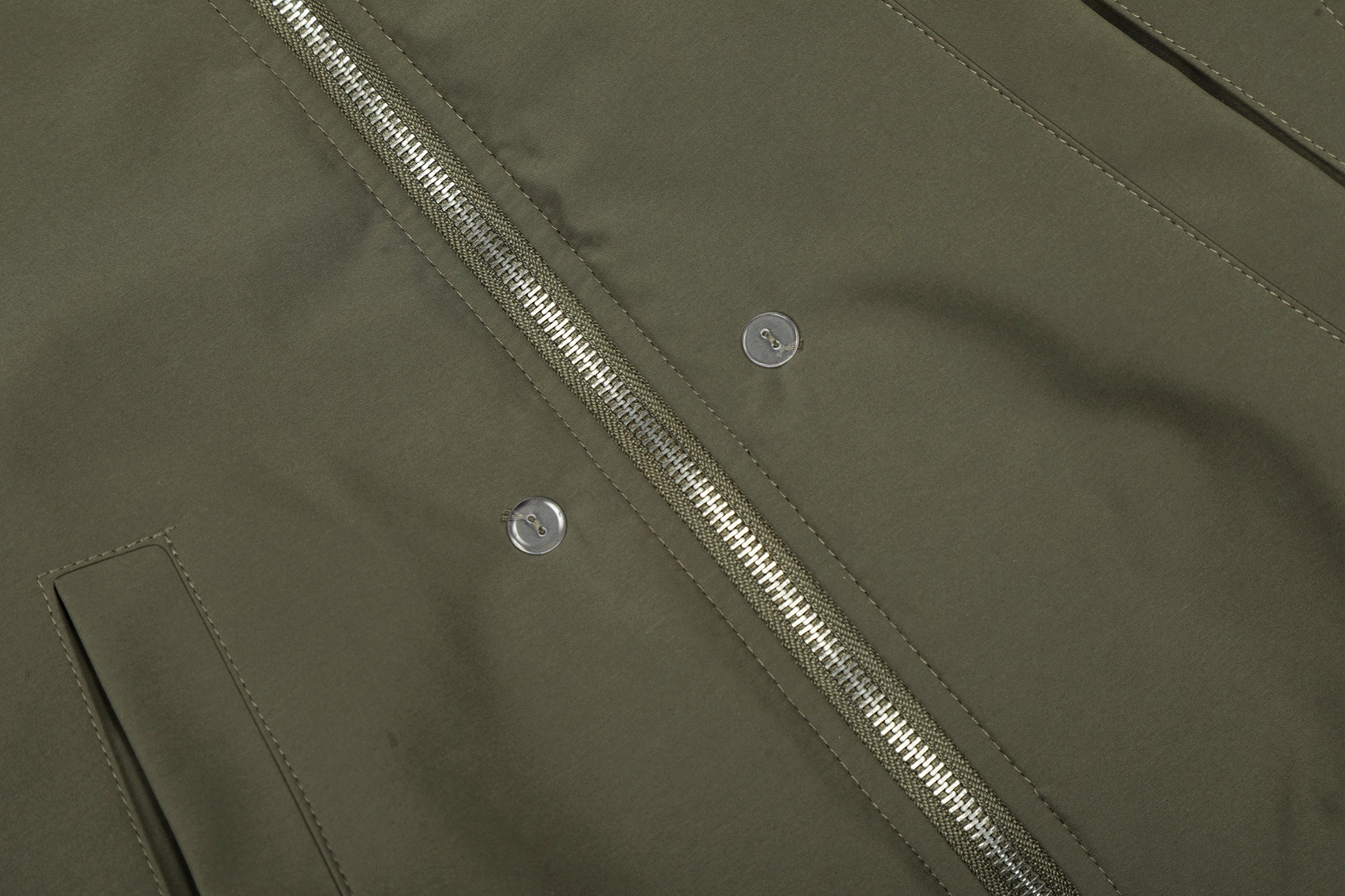 Detachable Faux Fur Scarf Bomber Jacket | Olive & Black