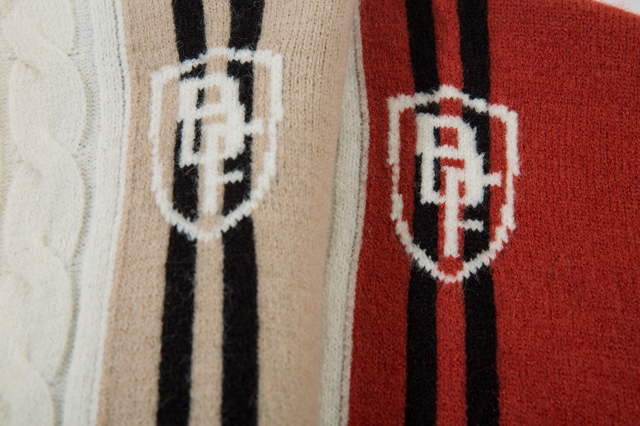 Retro Stripe Cable-Knit Zip Jacket | Varsity Color Block