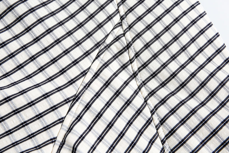 Checkered Faux-Fur Lined Oversized Jacket | SEAKOFF