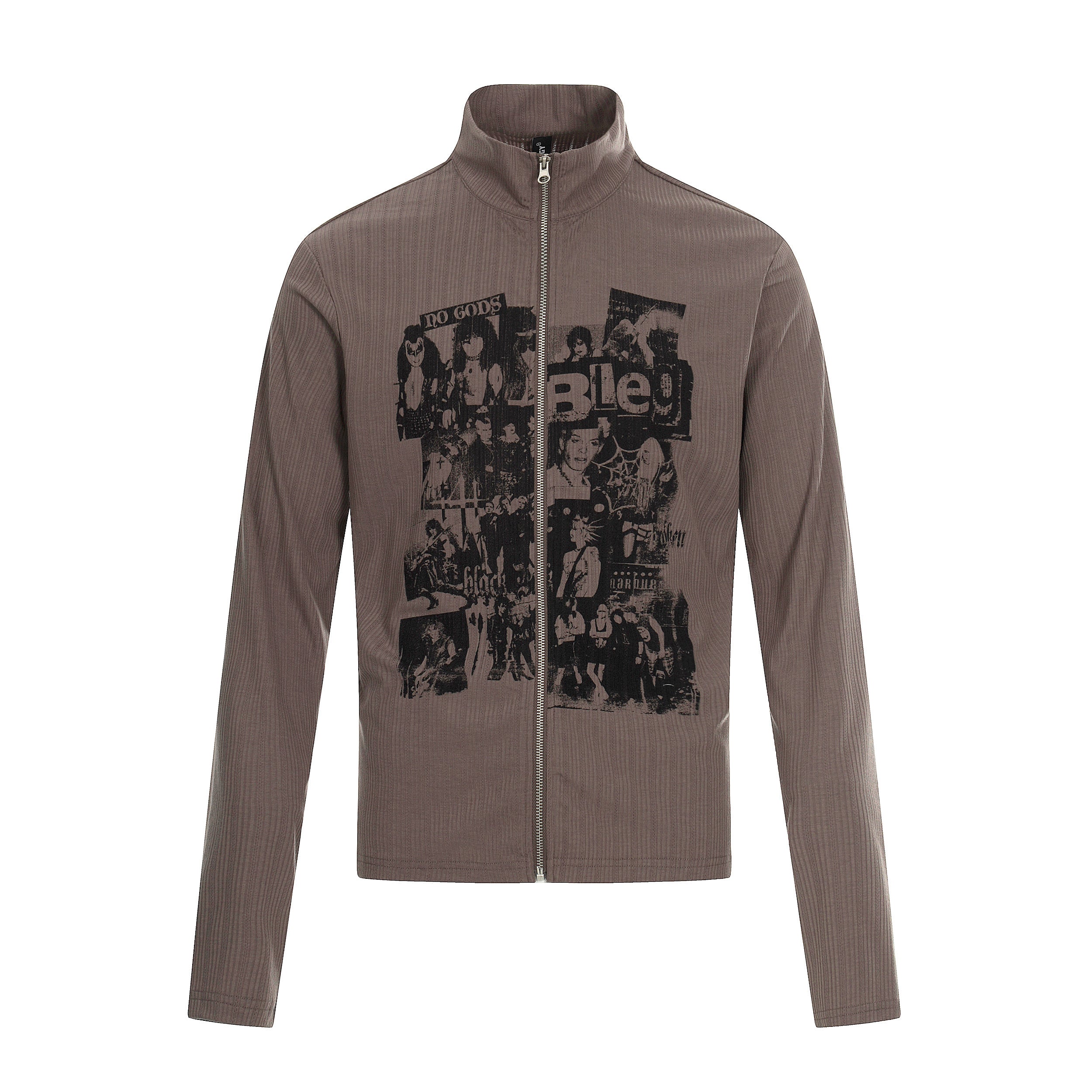 Omirad Graphic Zip Track Jacket | Punk Collage Print