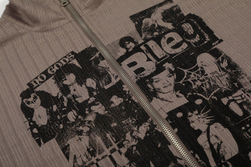 Omirad Graphic Zip Track Jacket | Punk Collage Print
