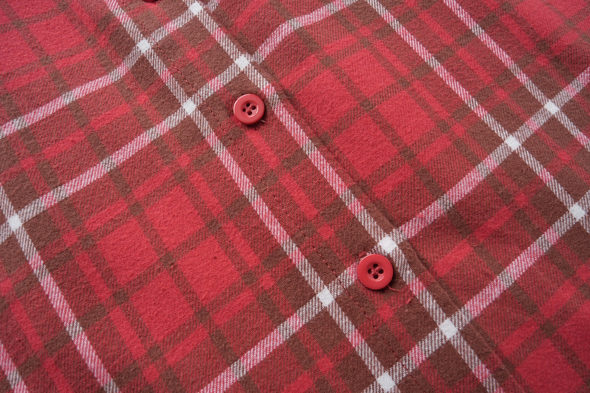 Red Plaid Patchwork Flannel Shirt | Varsity Chest Panels