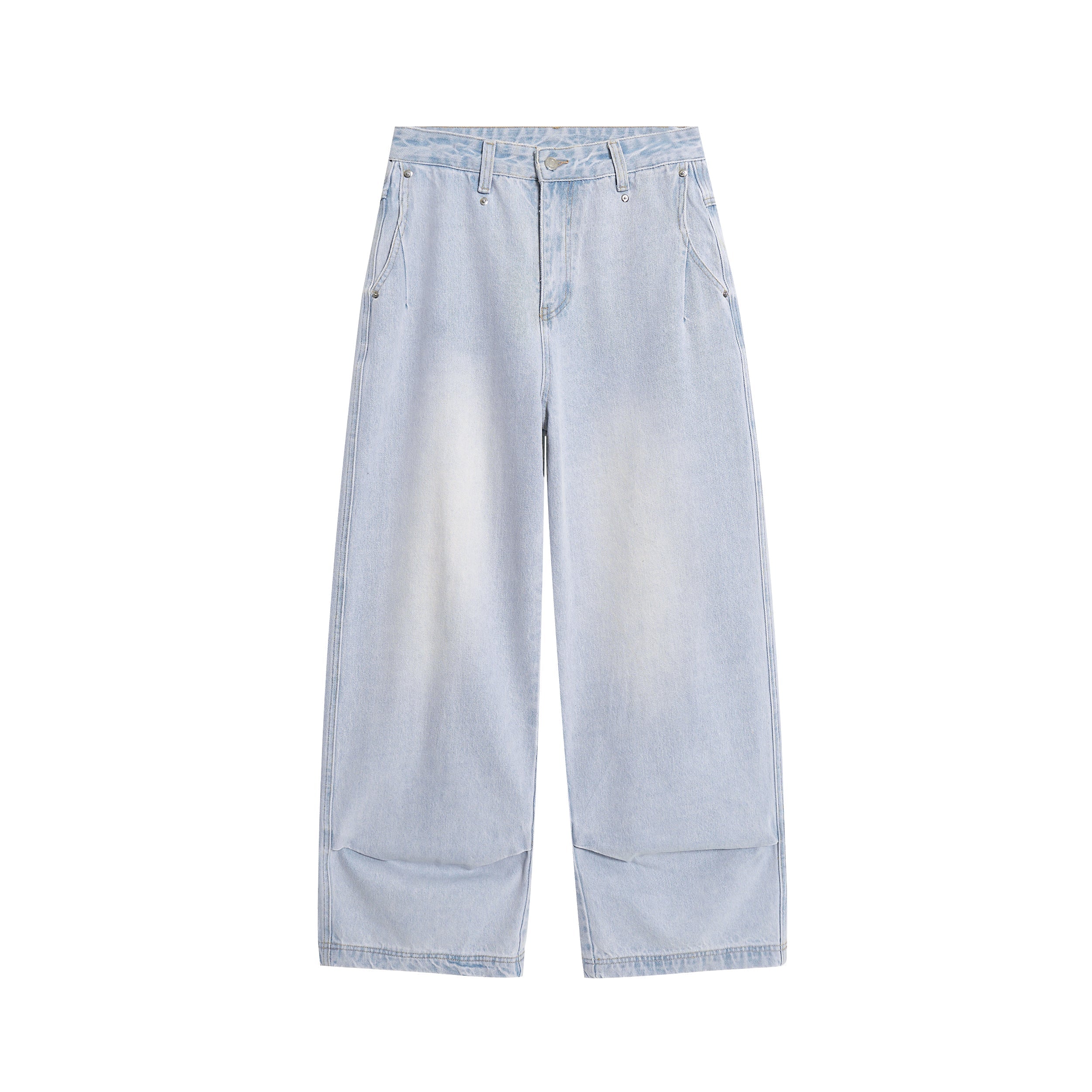 Light-Wash Wide-Leg Denim Pants | Relaxed Streetwear Fit
