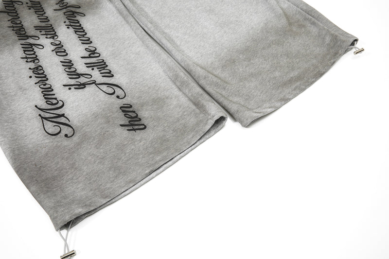 Gothic Cross Script Wide-Leg Sweatpants | Streetwear Joggers