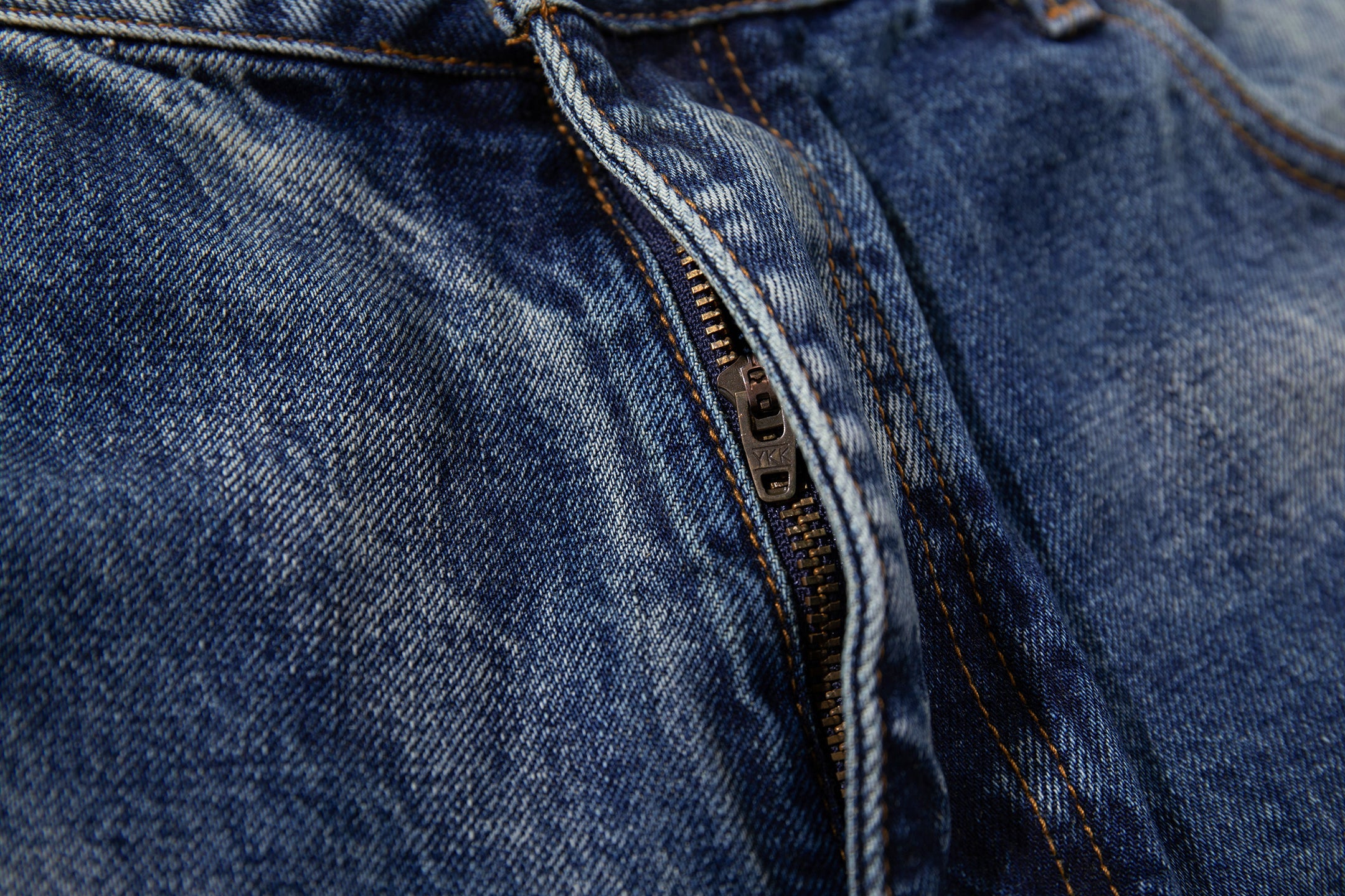 Heavy Distress Fade Wide-Leg Jeans | Vintage Blue Denim