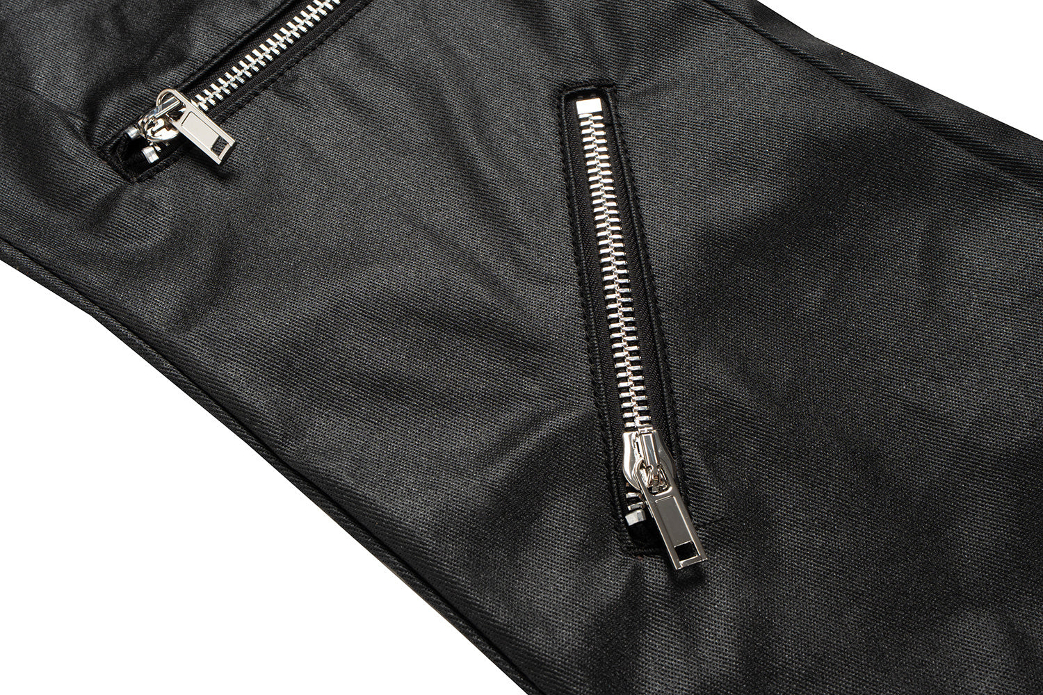 Omirad Blade-Cut Zip Flare Leather-Effect Pants