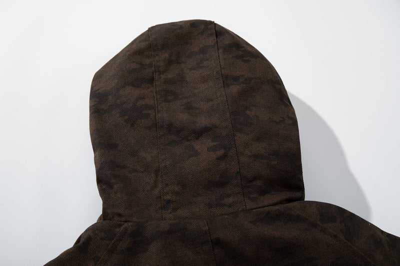 Omirad Camo Faux Fur Hood Bomber Jacket | Heavyweight Cotton