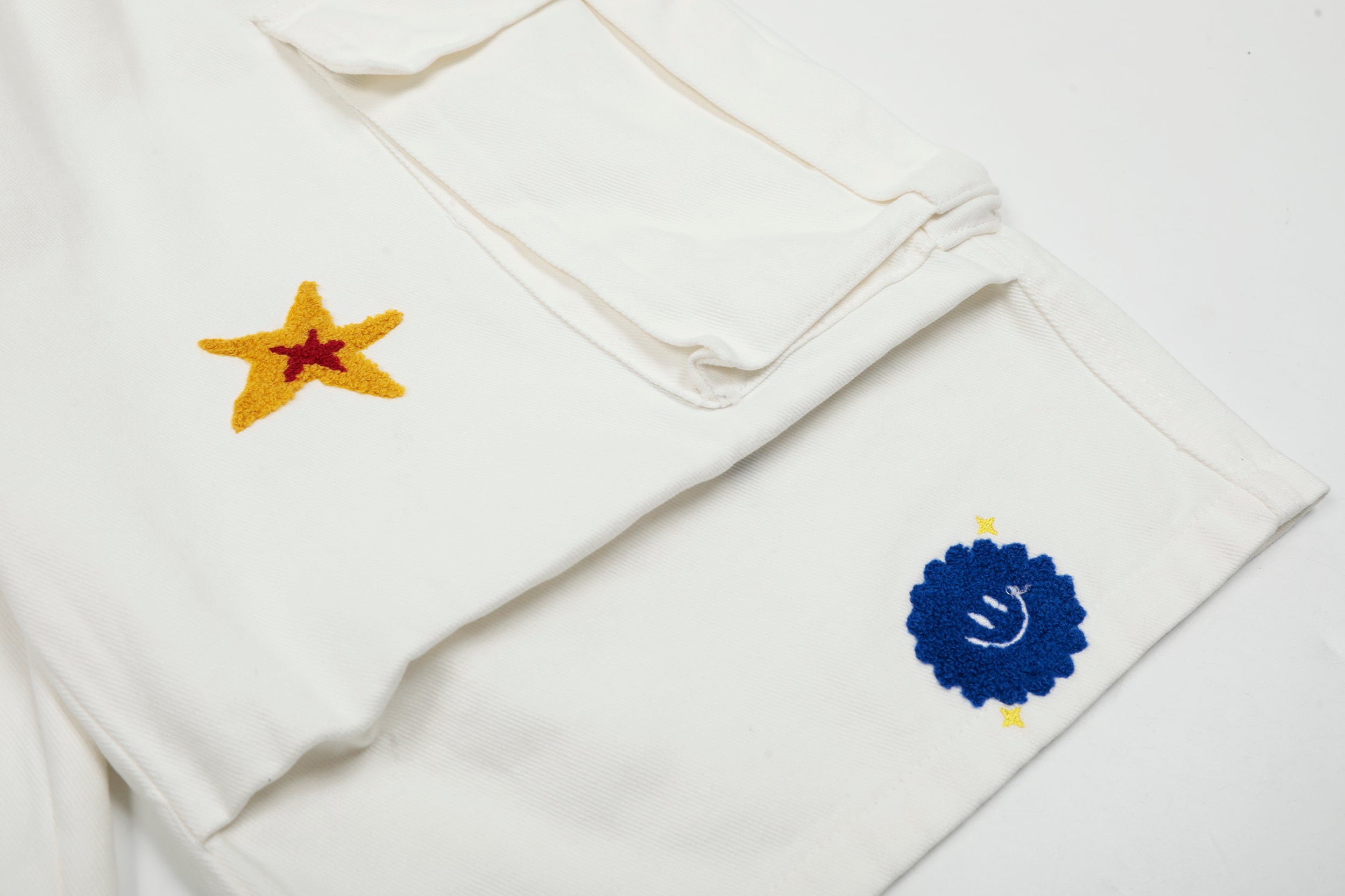 Patchwork Embroidered Cargo Shorts | Streetwear Wide-Leg