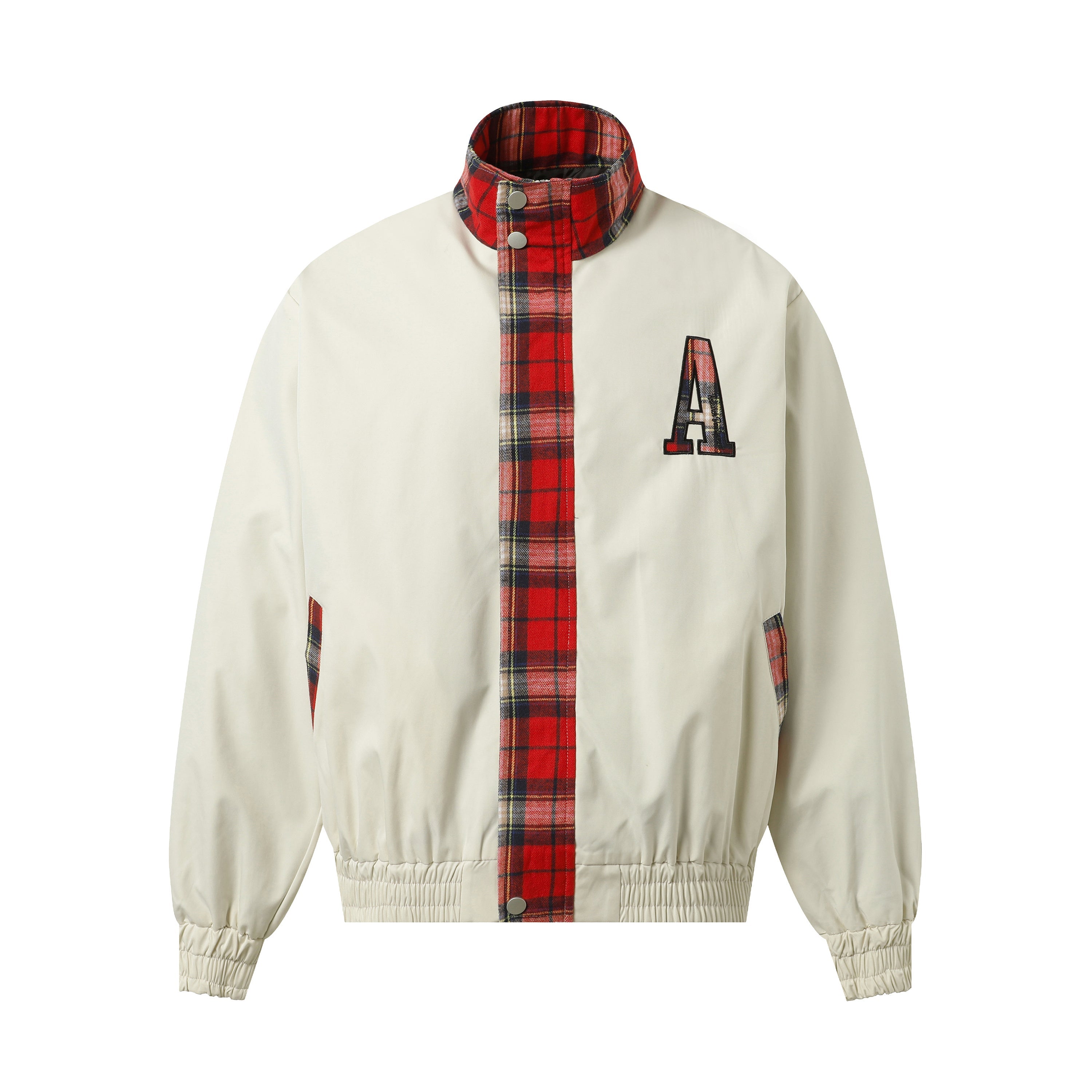 Ares Plaid Panel Bomber Jacket | Streetwear Contrast Design