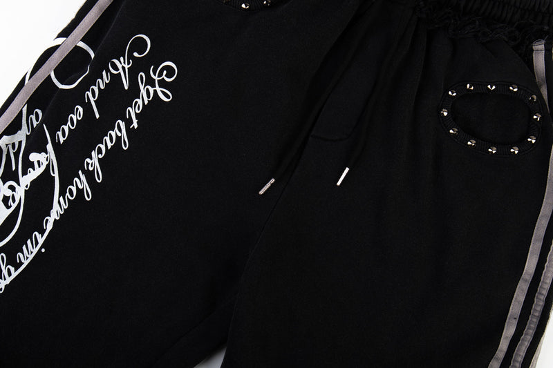 Script Graffiti Wide-Leg Sweatpants | Streetwear Joggers