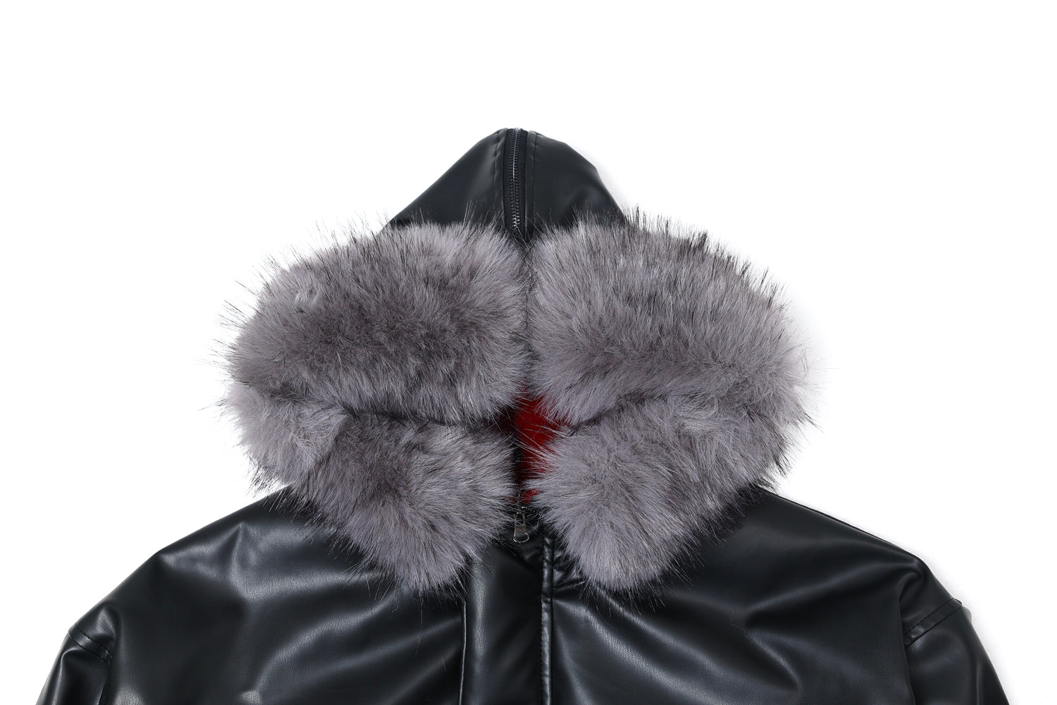 Faux Fur Hood PU Puffer Jacket | High-Gloss Street-Luxury