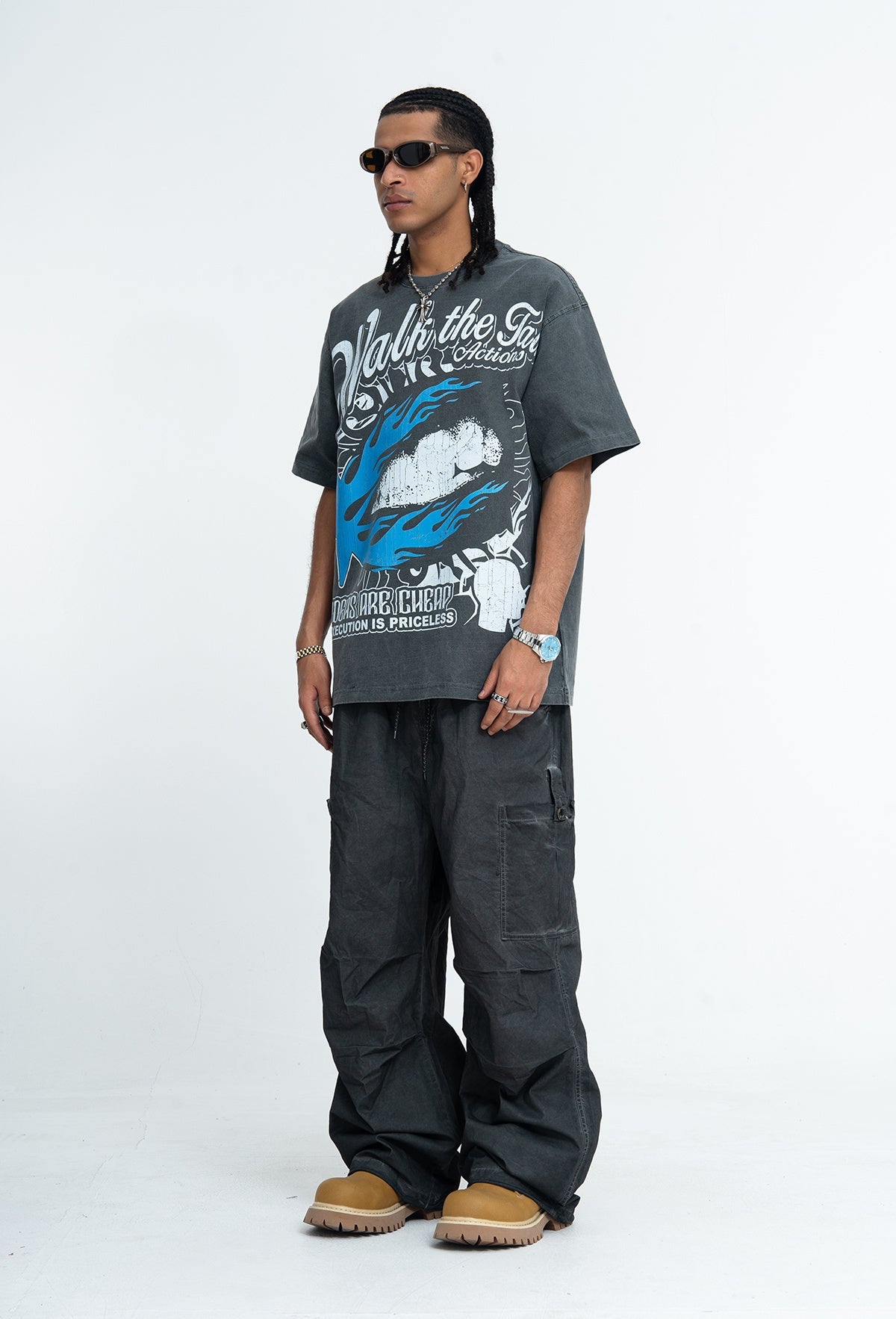 Omirad Walk the Talk Vintage Washed Graphic T-Shirt