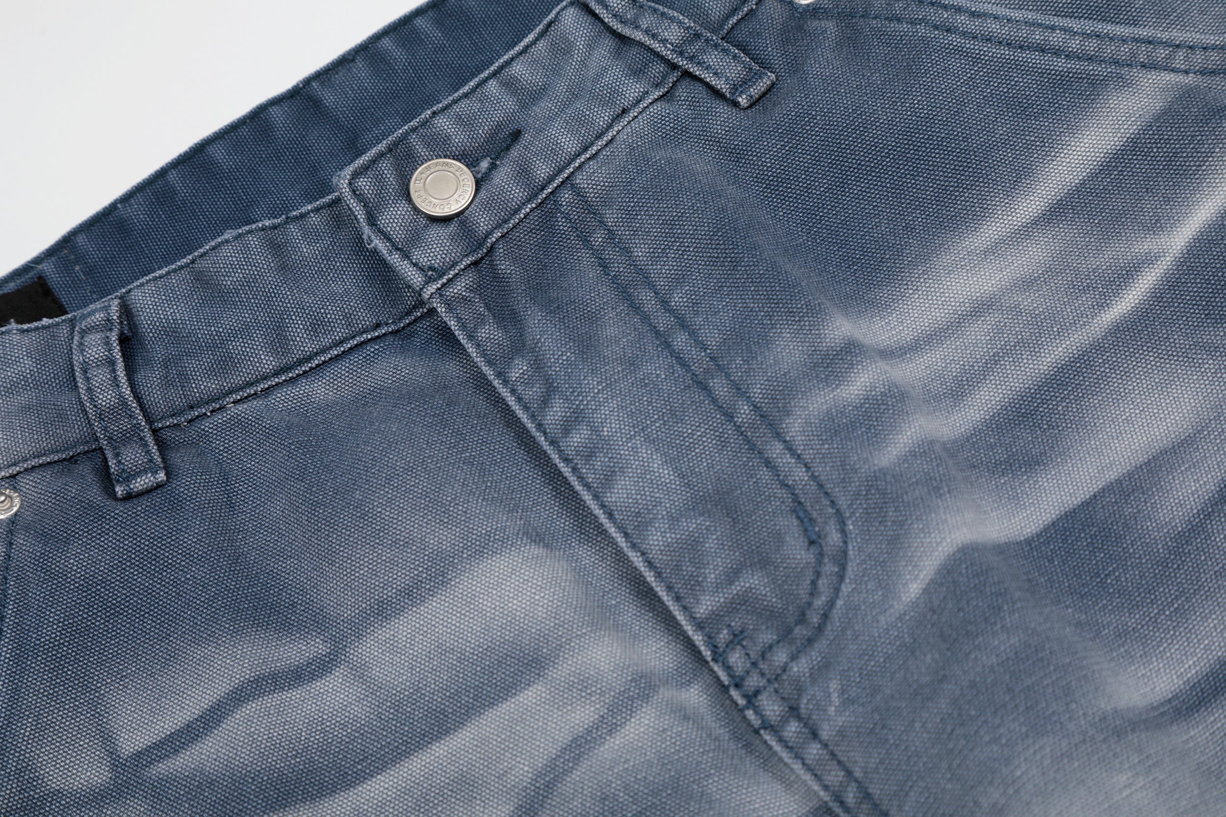 Washed Wrinkle Effect Wide-Leg Denim Jeans | Omirad
