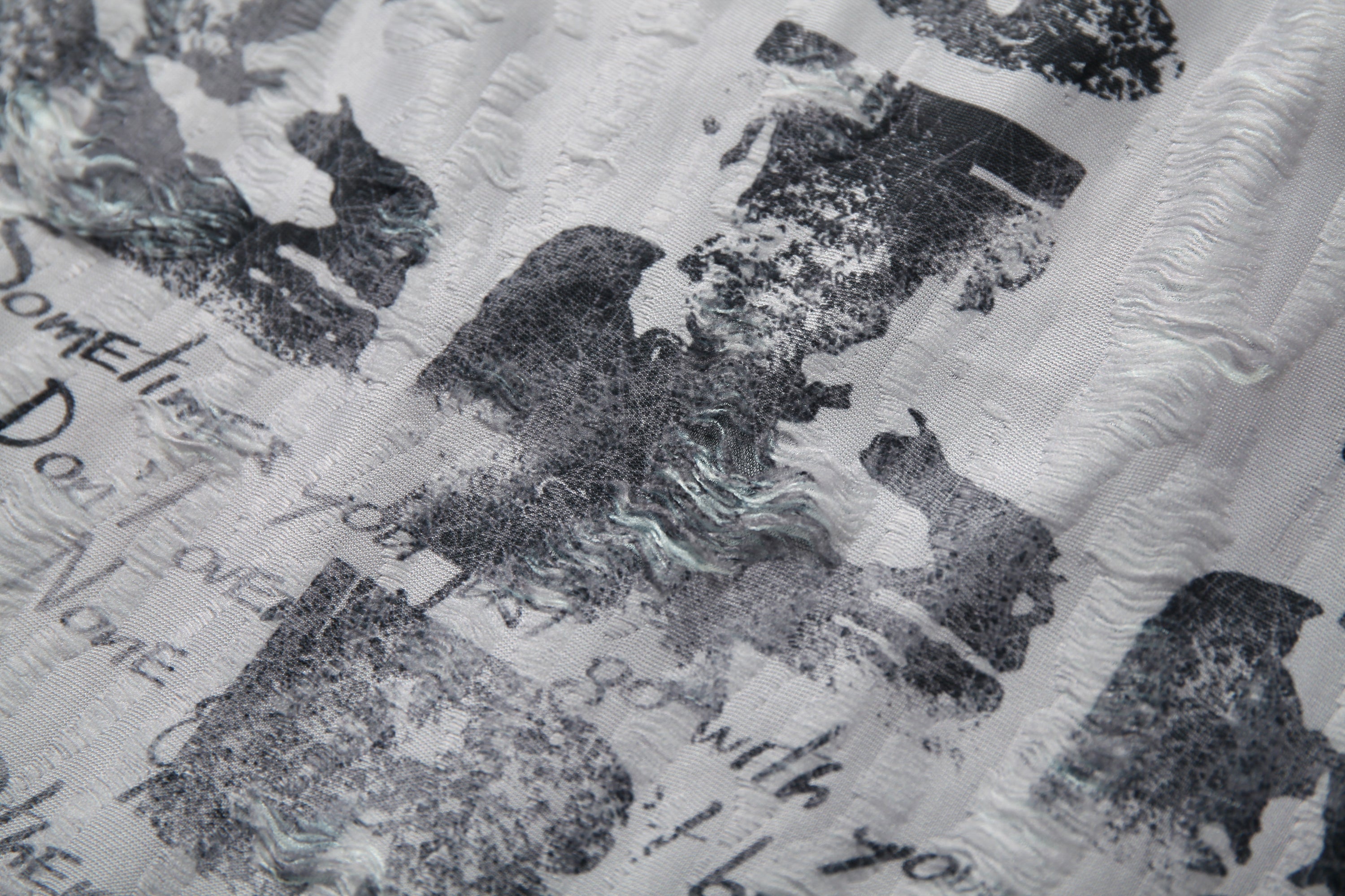 Omirad Textured Mesh Patchwork Tee | Distressed Graphic Jersey