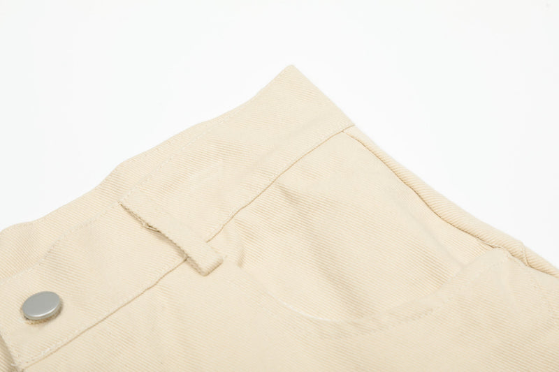 Omirad Curve-Stitch Wide-Leg Canvas Pants | 100% Cotton