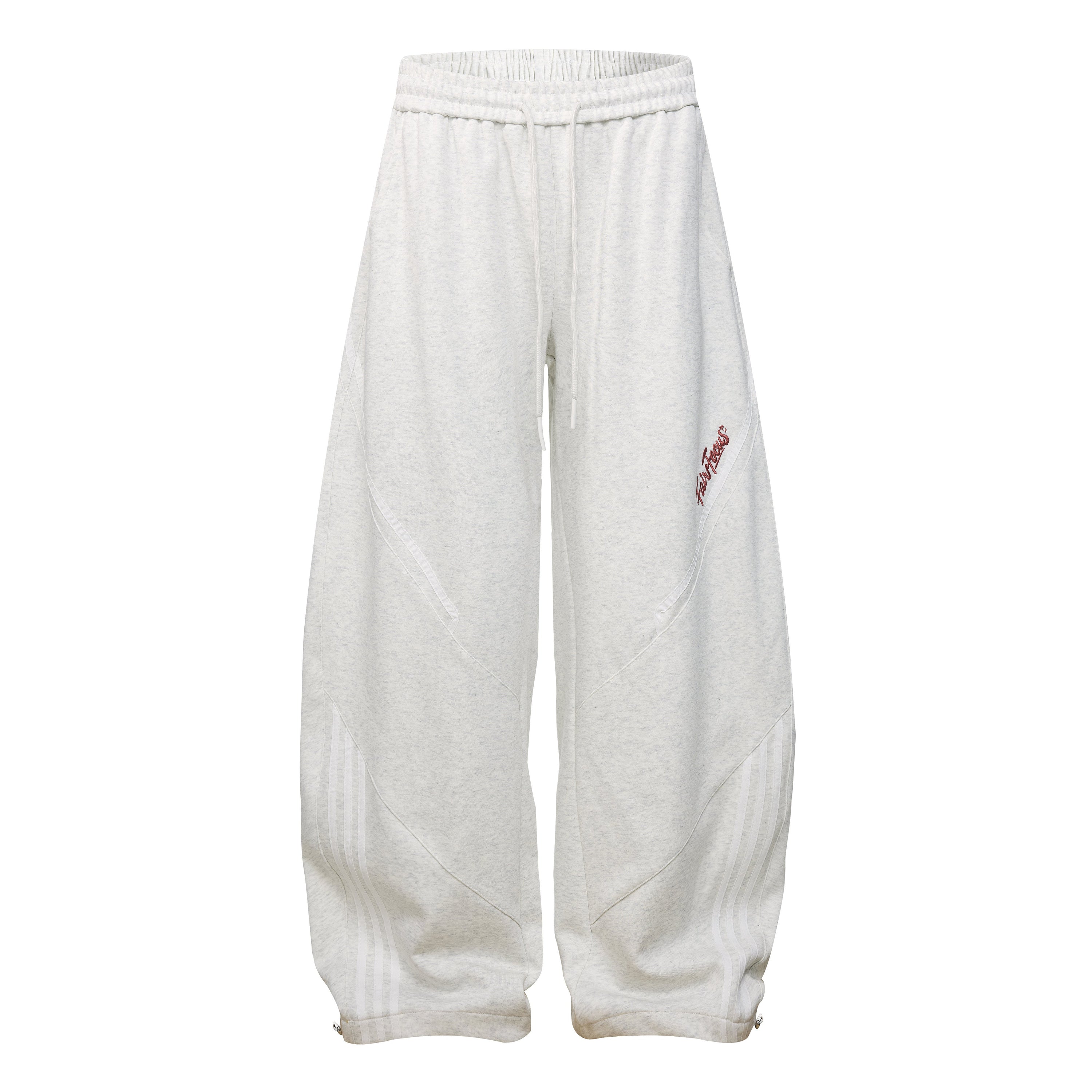 Curved Stripe Track Pants | Wide Leg Streetwear Sweatpants