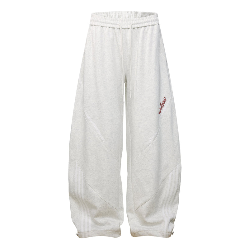 Curved Stripe Track Pants | Wide Leg Streetwear Sweatpants