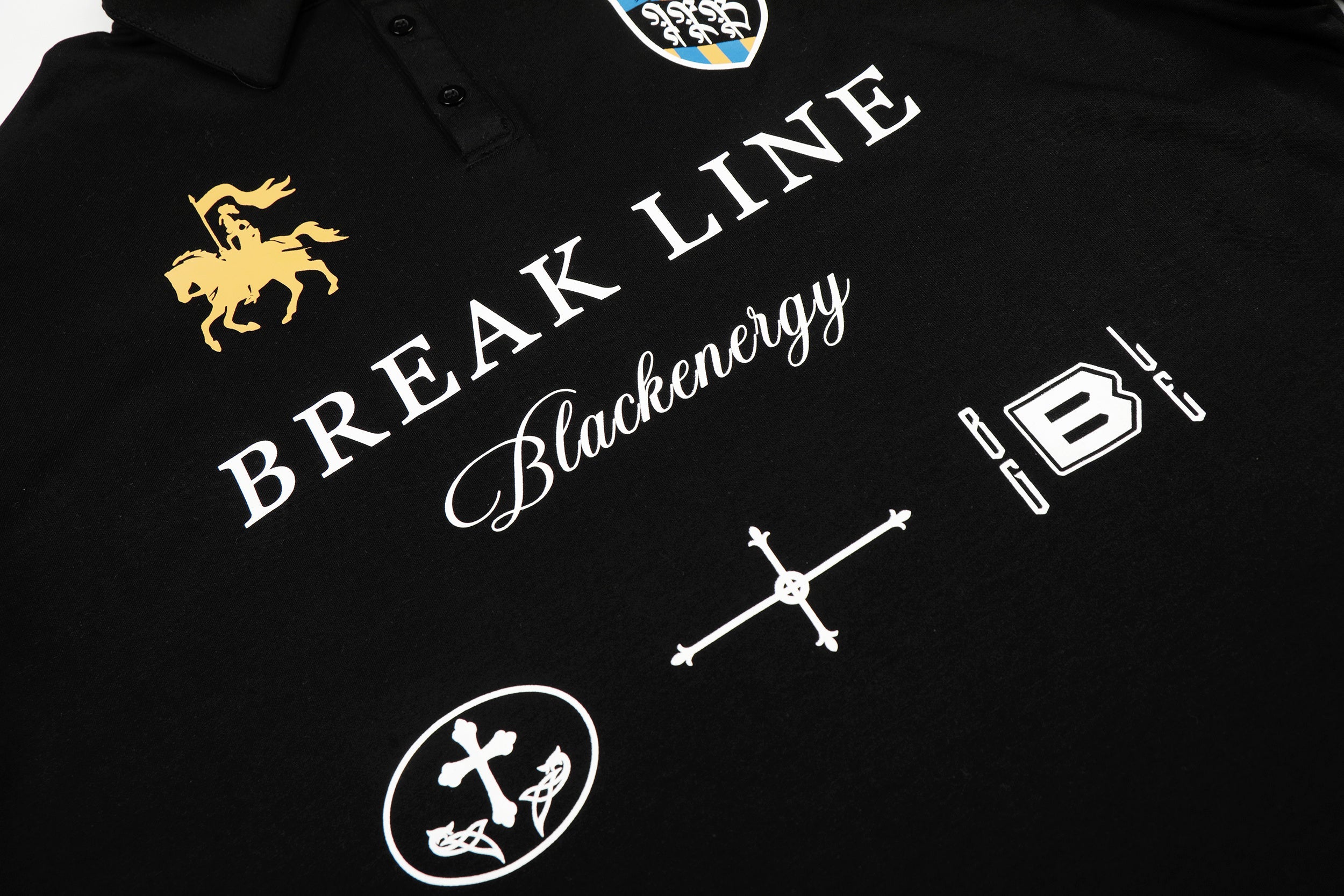 Omirad Break Line Graphic Long-Sleeve Polo Shirt