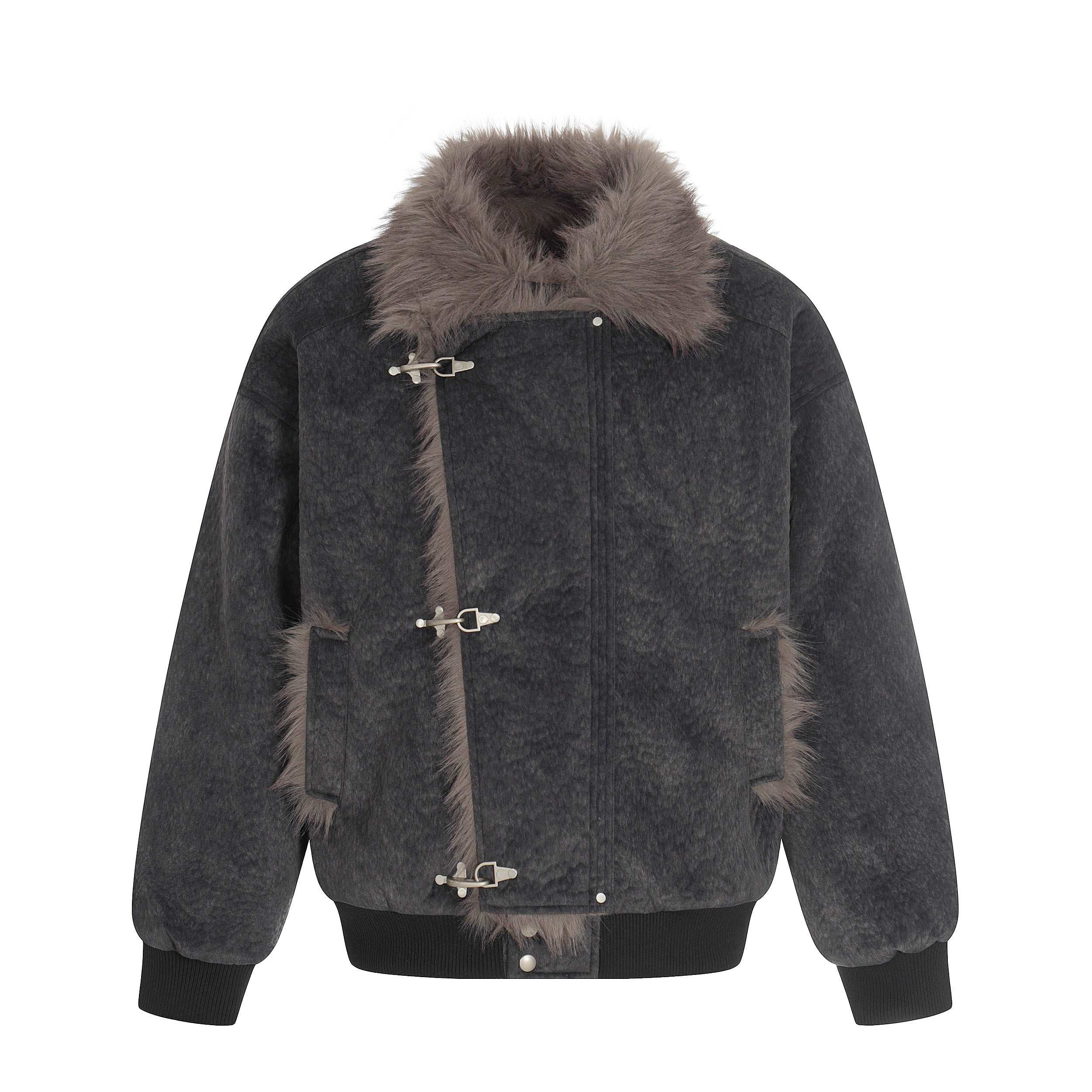 Omirad Fur-Trim Toggle Bomber Jacket | Winter Streetwear